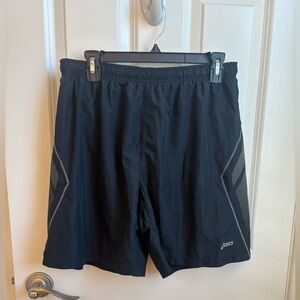 ASICS Black Men's Athletic Running Shorts with Reflective Trim